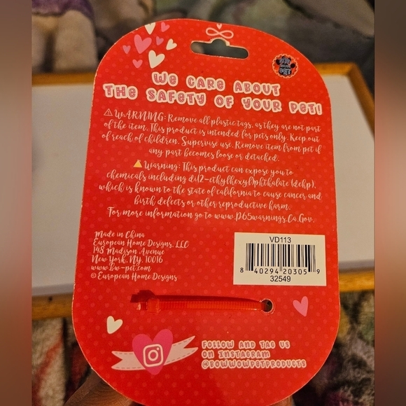 Pink Valentine’s Day Squeaky Dog Bone Toy Rose Scented & Textured Europan Home - Picture 9 of 16